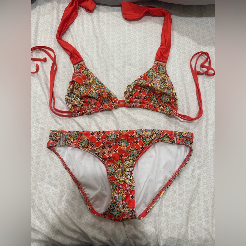Gianni Bini Red Patterned Bikini